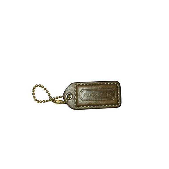 Coach Hangtag Bag Charm Brown Leather - Picture 2 of 2